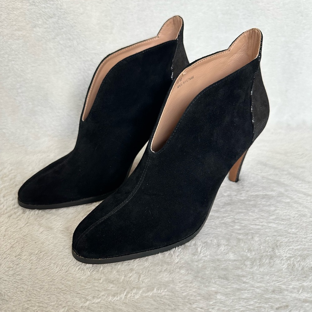 Linea Paolo NIA | High Heel Shooties 6.5M EUC Black Suede Leather Bootie Heels